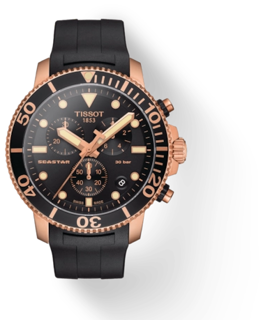 Tissot Seastar T120.417.37.051.00 Rose gold and Stainless steel Black