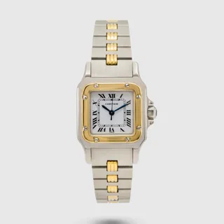 Cartier Santos 0902 24mm Yellow gold and Stainless steel White