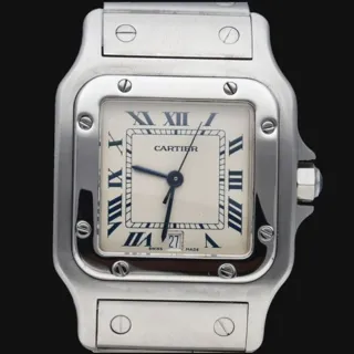 Cartier Santos de Cartier Galbée 1564 41mm Stainless steel Beige