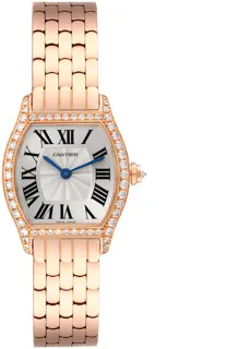 Cartier Tortue Small Rose Gold Silver Dial Diamond Ladies Watch WA501010 Rose gold Silver