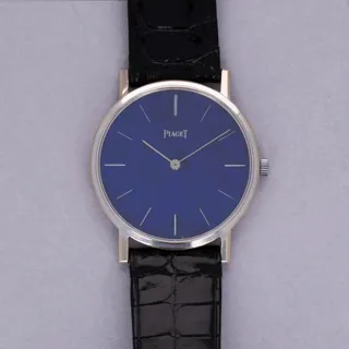 Piaget 9003 31.5mm 18k white gold Blue