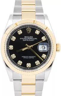 Rolex Datejust 126233-0022 Yellow gold and Stainless steel Black