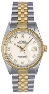 Rolex Datejust 36 16013 Yellow gold and Stainless steel White