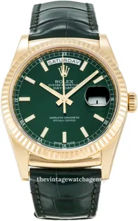 Rolex Day-Date 36 118138-0003 36mm Yellow gold Green