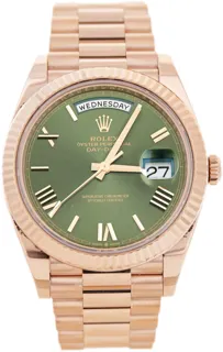 Rolex Day-Date 40 228235 40mm Everose gold Green