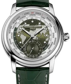 Frédérique Constant Manufacture Worldtimer FC-718KWM4H6 42mm Steel Green