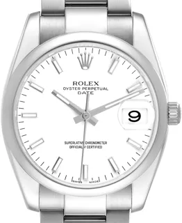 Rolex Oyster Perpetual Date 115200 Stainless steel White