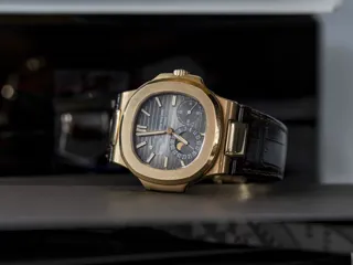 Patek Philippe Nautilus 5712R 40mm Stainless steel and 18k rose gold Brown