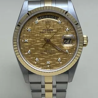 Tudor Prince Date-Day 76213-0007 36mm Gold/Steel Gold