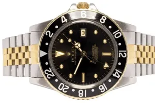 Rolex GMT-Master 16753 (TWO-TONE) 40mm Gold/Steel Black