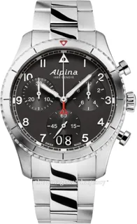 Alpina Startimer AL-372BW4S26B 41mm Stainless steel Black