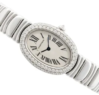 Cartier Baignoire 1955 23mm White gold White