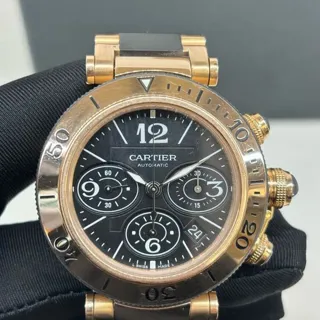 Cartier Pasha Seatimer W301980M 42mm Rose gold Black