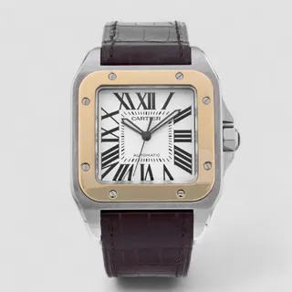 Cartier Santos de Cartier W20072X7 38mm Yellow gold and Stainless steel Silver