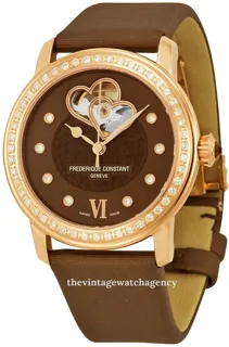 Frédérique Constant Ladies Automatic FC-310CDHB2PD4 34mm Rose gold colored steel Brown