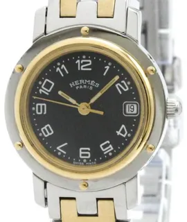 Hermès Clipper CL4.220 24mm Gold-plated Black