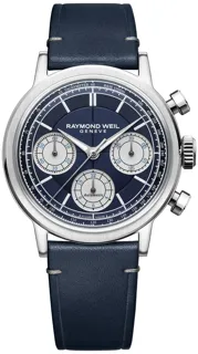 Raymond Weil Millesime 39.5mm Stainless steel Blue and Silver