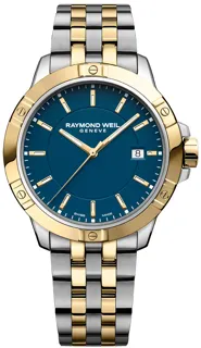 Raymond Weil Tango bi-colour stainless steel$yellow gold PVD blue