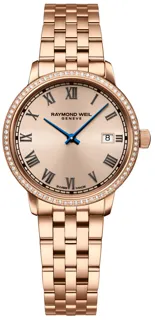 Raymond Weil Toccata Rose gold and Stainless steel and PVD rose roman$black applique