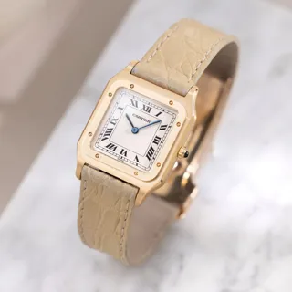 Cartier Santos Dumont 8210 27mm Yellow gold Silver