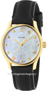 Gucci G-Timeless YA126589 gold toned steel White