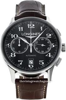 Longines Chronograph L2.650.4.58.2 Stainless steel Black