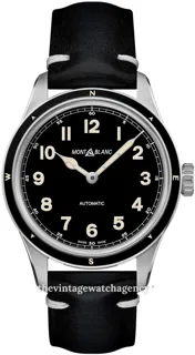 Montblanc 1858 126760 40mm brushed/polished steel Black