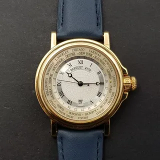 Breguet Marine 3700BA/12/9V6 38mm Yellow gold Silver