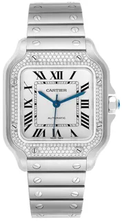 Cartier Santos de Cartier 35mm Steel$Diamond-set Silver