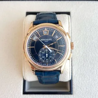 Patek Philippe Annual Calendar Chronograph 5905R-010 42mm Rose gold Blue