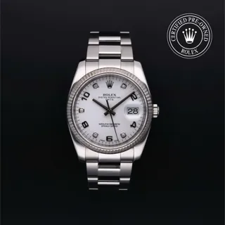 Rolex Oyster Perpetual Date 115234 Stainless steel Weiss