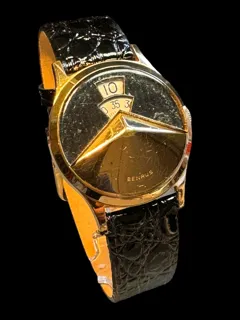 Benrus Dial-O-Rama yellow gold plated$steel Black