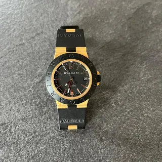 Bulgari Diagono AL 38 G 38mm Yellow gold Black