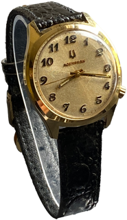 Bulova Accutron 10k yellow rolled gold gold sunburst