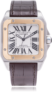 Cartier Santos de Cartier W20072X7 39mm Yellow gold and Stainless steel Silver