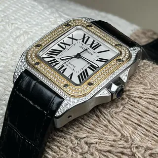 Cartier Santos de Cartier W20072X7 38mm Yellow gold and Stainless steel Silver