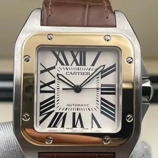 Cartier Santos de Cartier W20072X7 38mm Yellow gold and Stainless steel Silver