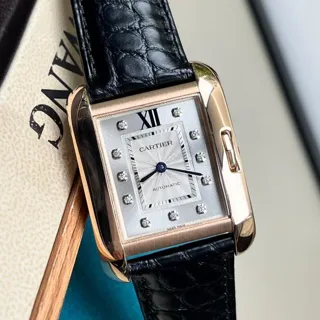 Cartier Tank Anglaise WJTA0006 39mm Rose gold Silver