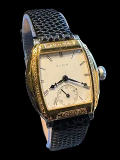 Elgin Two Tone Gents Dress Watch Yellow Gold plated$White Gold plated