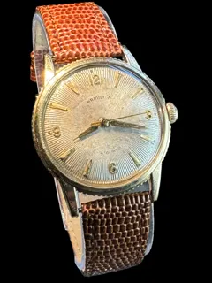 Hamilton Gents Automatic Dress Watch Gold Plated$steel back Guilloche sunburst