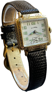 Illinois Watch Company New Yorker 14K Yellow Gold Filled White