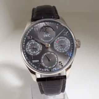 IWC Portuguese Perpetual Calendar 5022 42mm White gold Grey