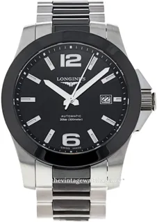 Longines Conquest L3.657.4.56.7 41mm Ceramic and Stainless steel Black