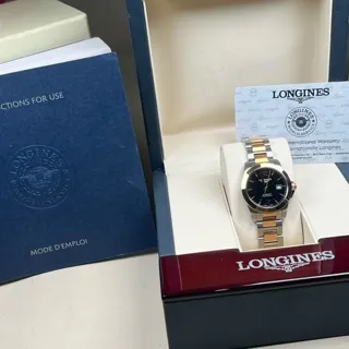 Longines Conquest L3.276.5.56.7 30mm Gold/Steel Black