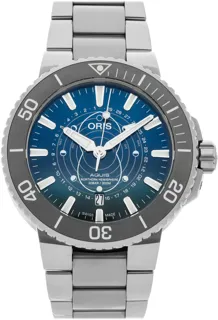 Oris Aquis 01 761 7765 4185-Set Stainless steel and Tungsten Blue