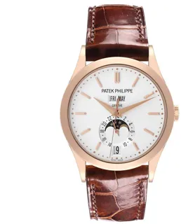 Patek Philippe Annual Calendar 5396R-011 38.5mm Rose gold Silvery Opaline