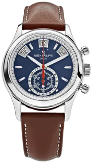 Patek Philippe Annual Calendar Chronograph 5960/01G-001 40.5mm White gold Blue