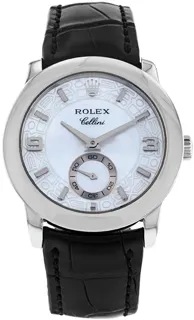 Rolex Cellini 5240/6 35mm Platinum Mother of Pearl White