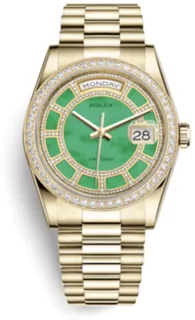 Rolex Day-Date 36 118348-0180 36mm Yellow gold Green