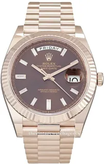 Rolex Day-Date 40 228235-0003 40mm Rose gold Brown